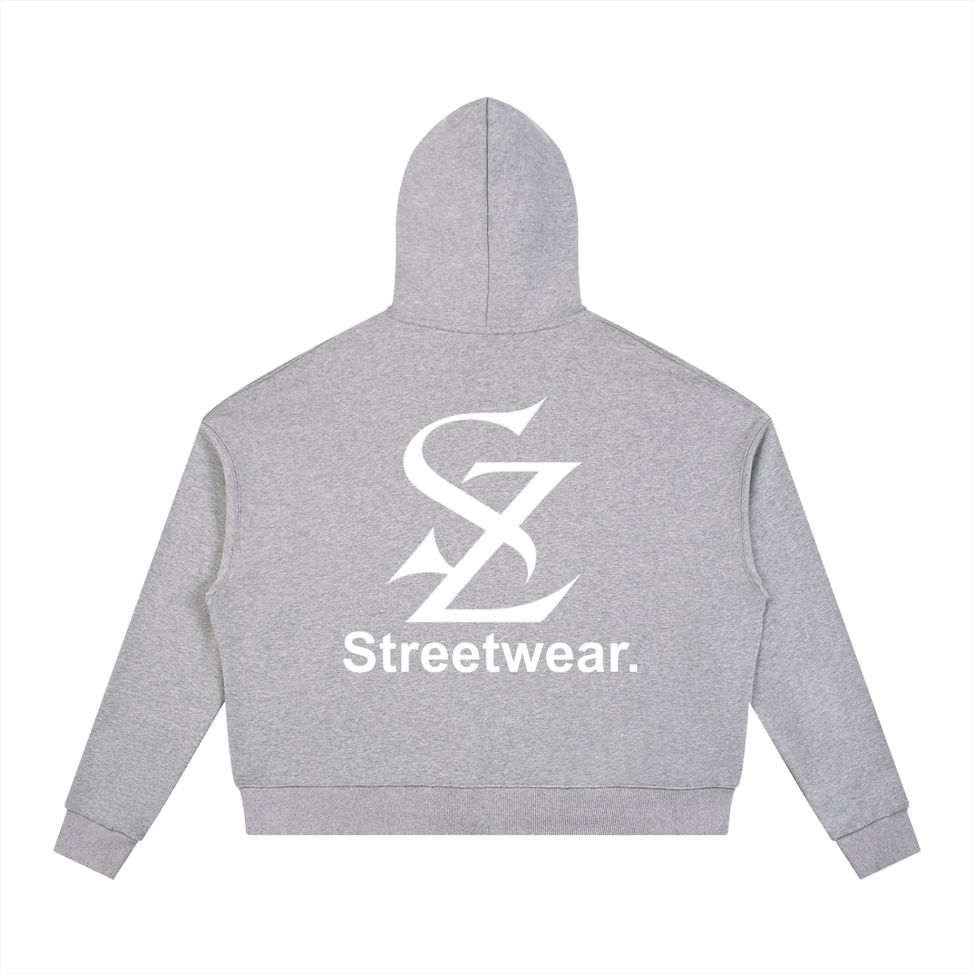 Surzy Contrast Drawstring Hoodie (Flower Grey & Pink)