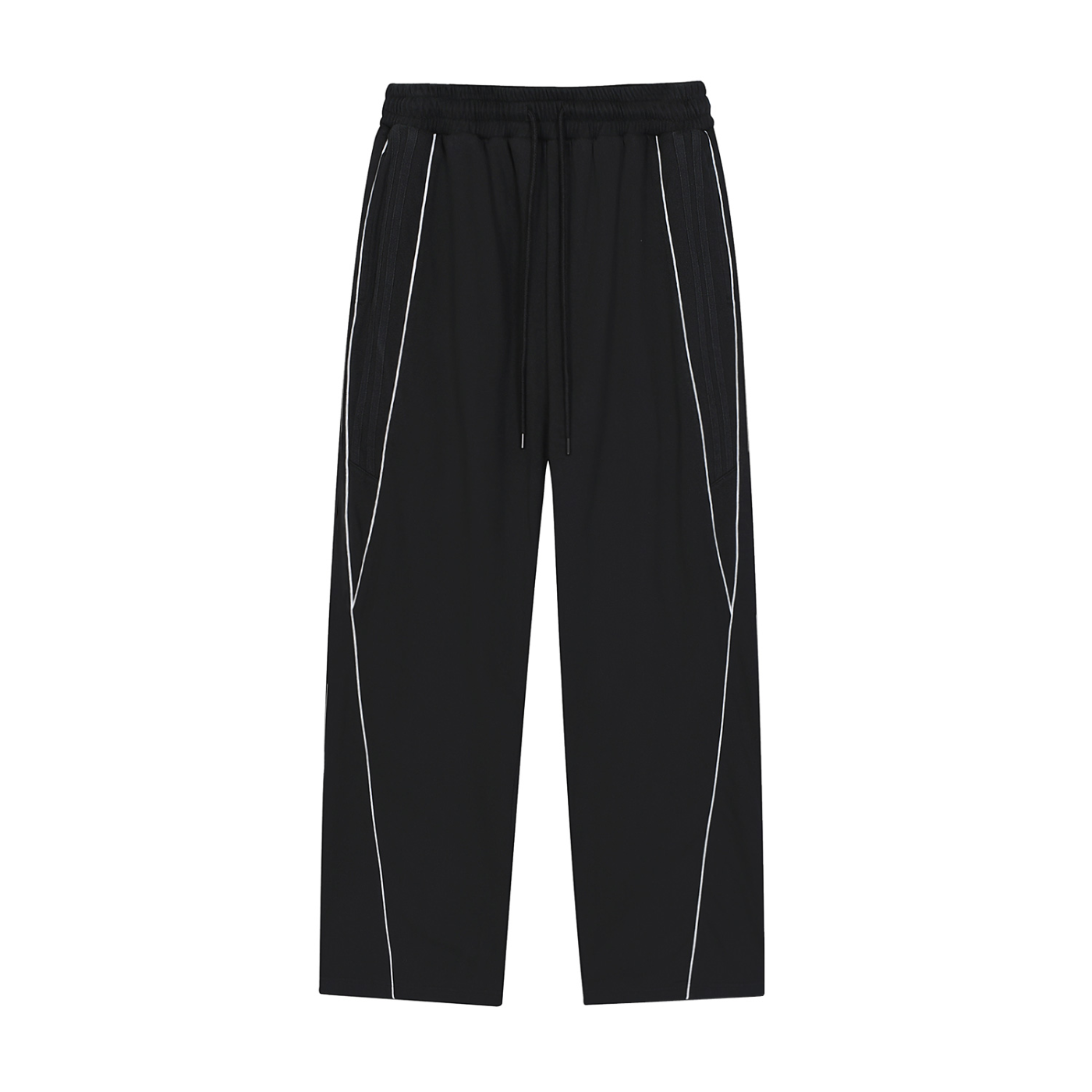 Surzy Reflection Striped Straight-Leg Sweatpants (Black)