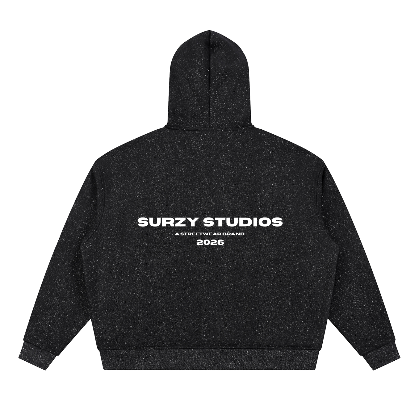 Rhinestones Full Zip Boxy Hoodie (Two Zipper)