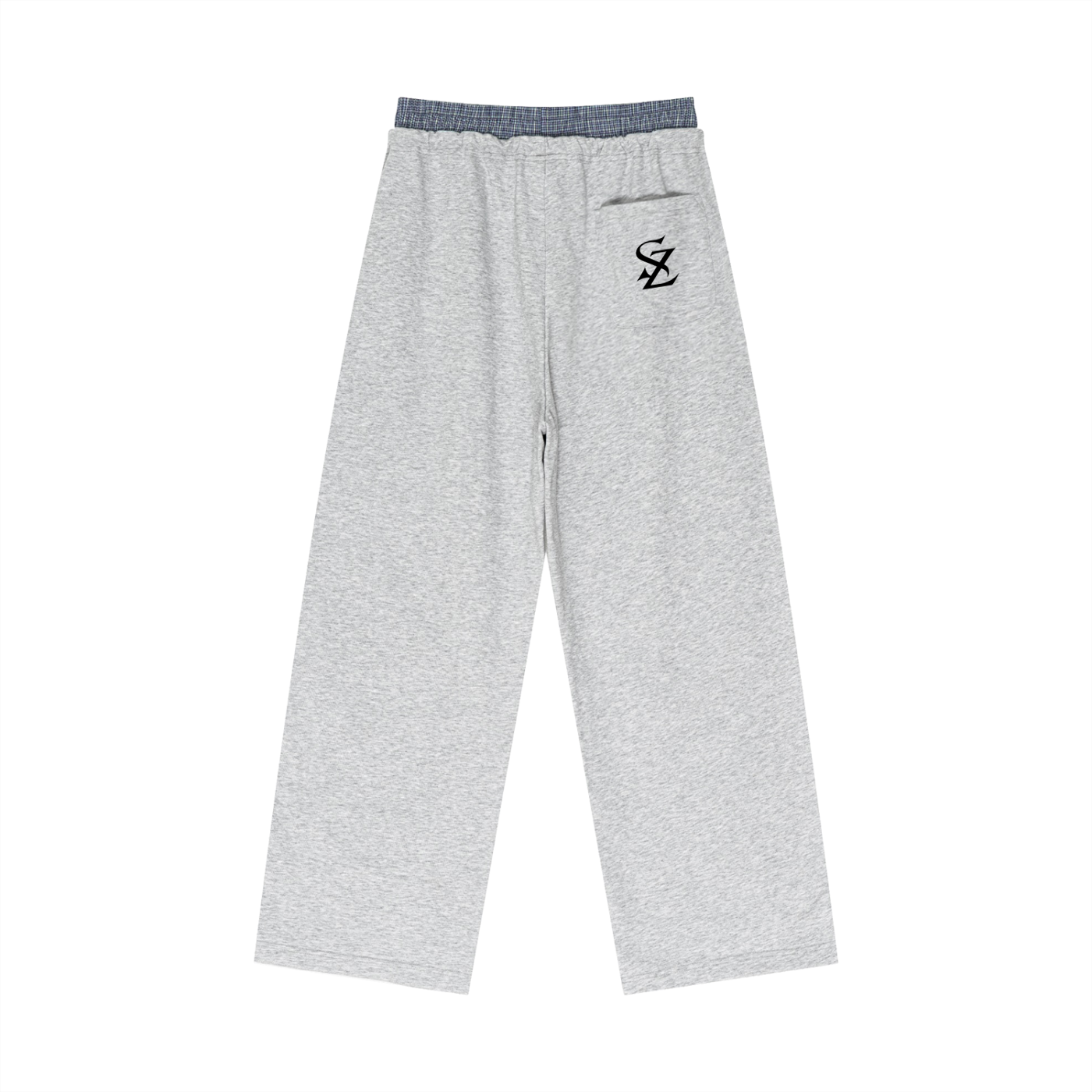 Surzy 81% cotton 19% poly plaid waist Pants (Black)