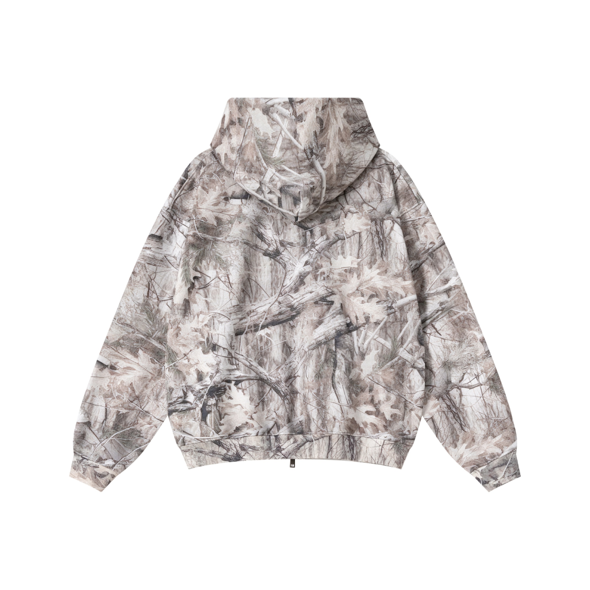 340GSM Unisex Heat Transfer Desert Camouflage Zip-Up Hoodie Branch Camouflage