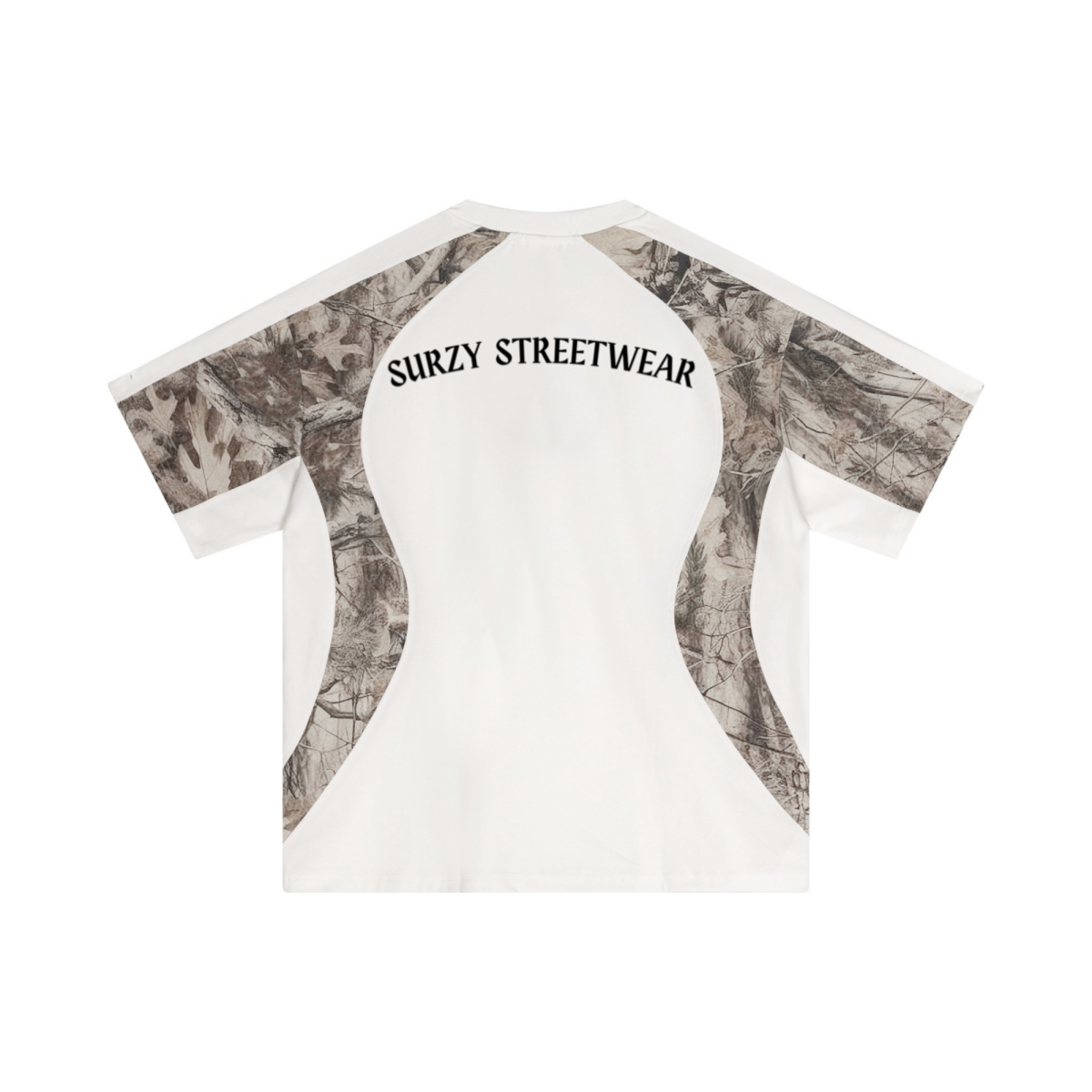 240GSM Men’s Camouflage Structured Panelled T-shirt White