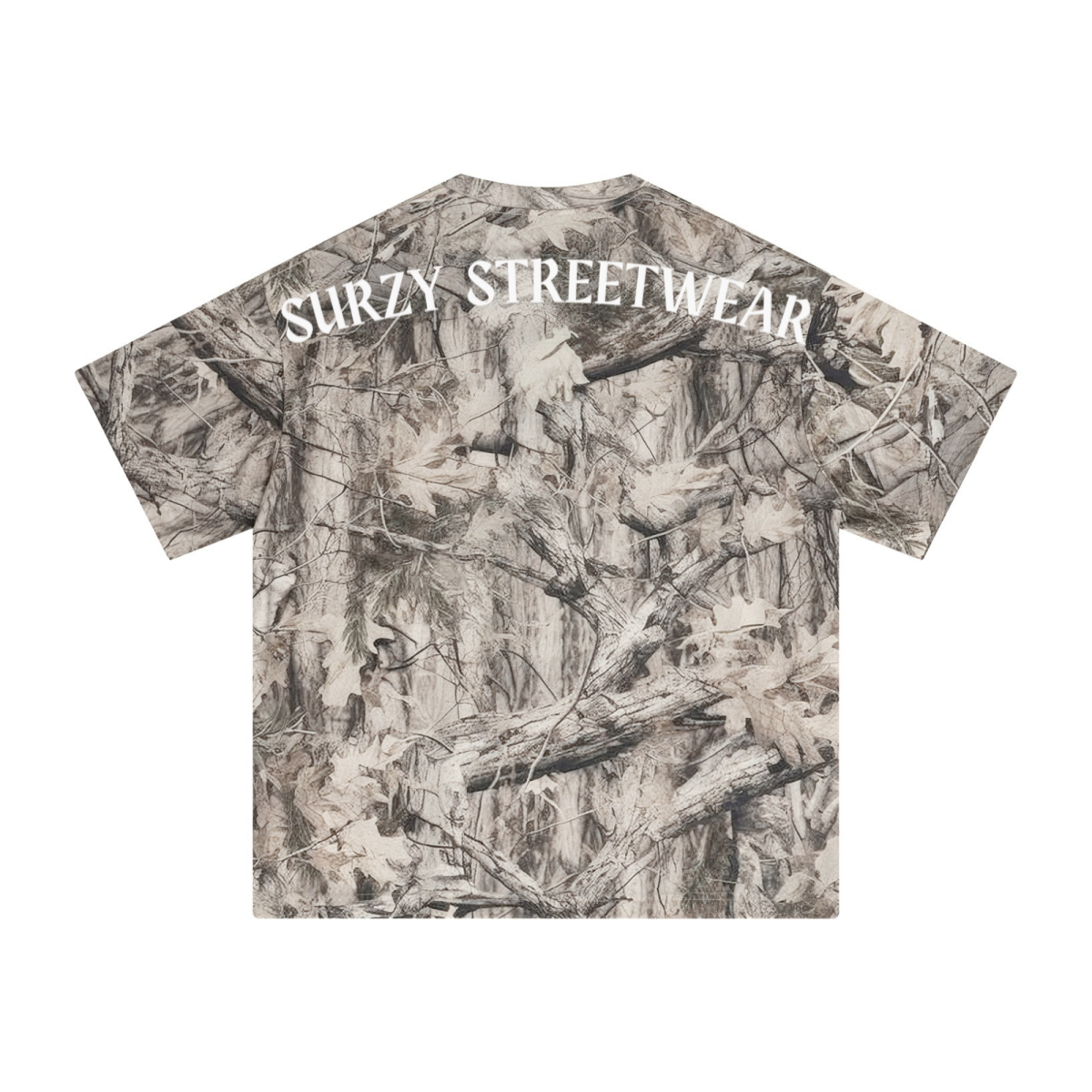 240GSM Unisex Loose-Fit Camouflage T-shirt Branch Camouflage