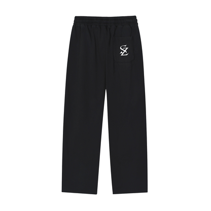 Surzy Reflection Striped Straight-Leg Sweatpants (Black)