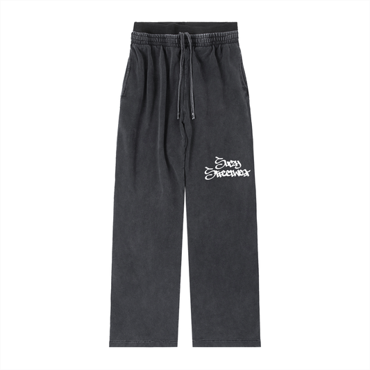 Womans Vintage Washed Double Waisted Pants
