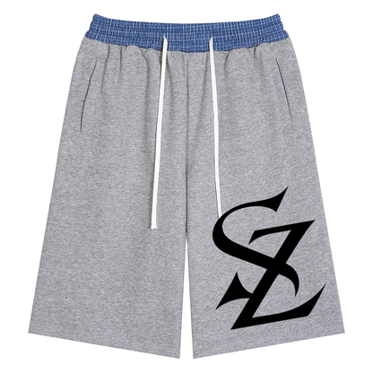 Surzy Plaid Waistband Shorts (Flower Grey)