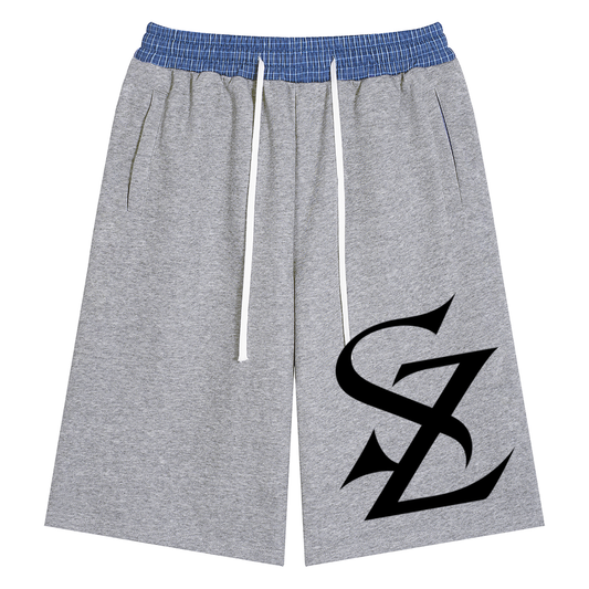 Surzy Plaid Waistband Shorts (Flower Grey)
