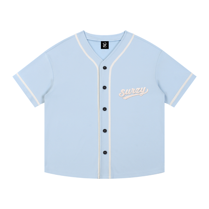 Piped Button-Up Baseball Jersey