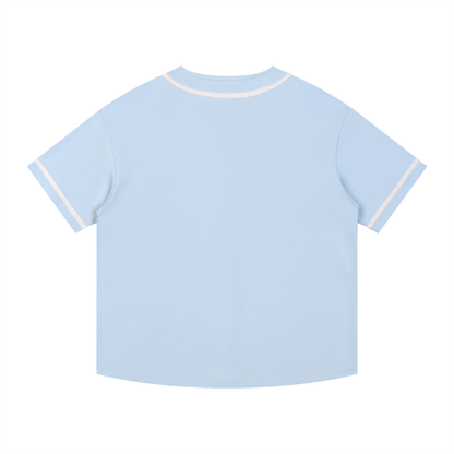 Piped Button-Up Baseball Jersey
