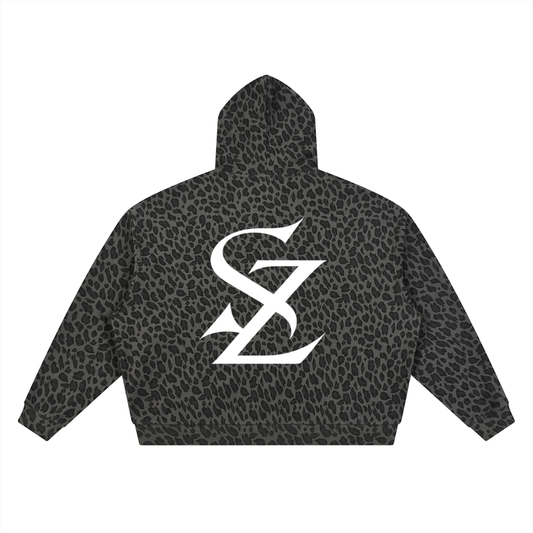 Surzy Full-Zip-Up Hoodie (Leopard Print)