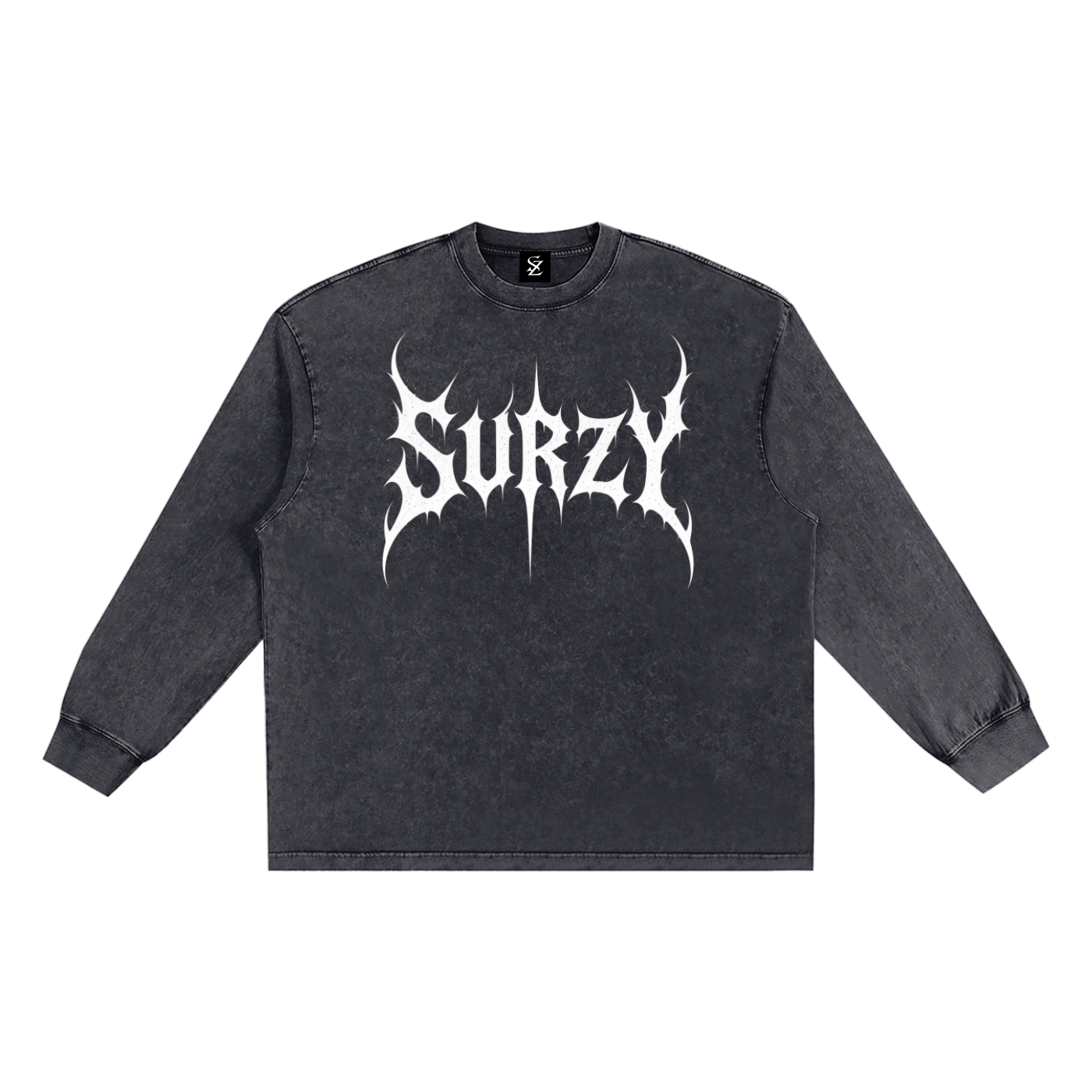 Surzy Snow Washed 100% Cotton Long Sleeve (Black)