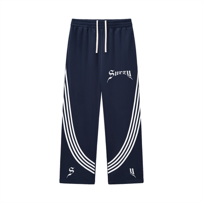 Curved Text Stripe Straight Sweats
