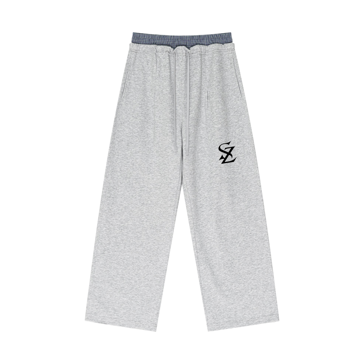 Surzy 81% cotton 19% poly plaid waist Pants (Black)