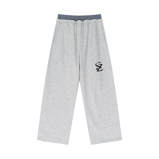 Surzy 81% cotton 19% poly plaid waist Pants (Grey)