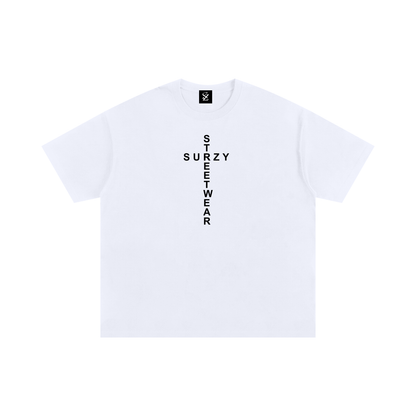 Surzy Classic Matthew 5:5-9 with front cross Tee (White)