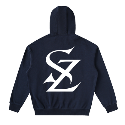 Shoulder-Drop Double Hoodie Zip-Up