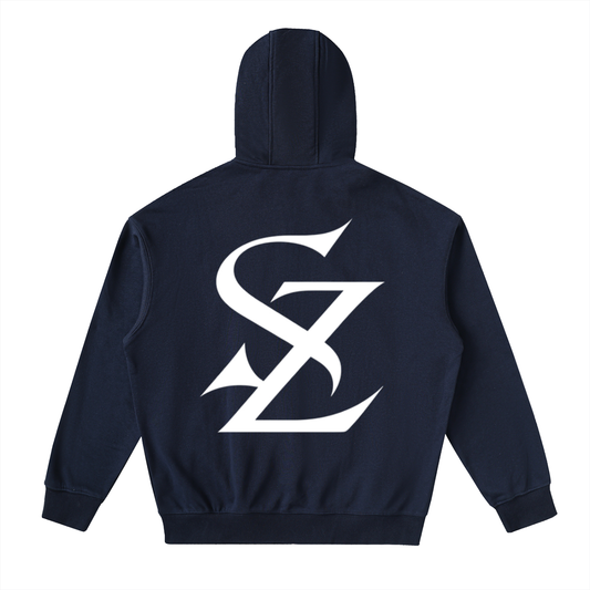 Shoulder-Drop Double Hoodie Zip-Up