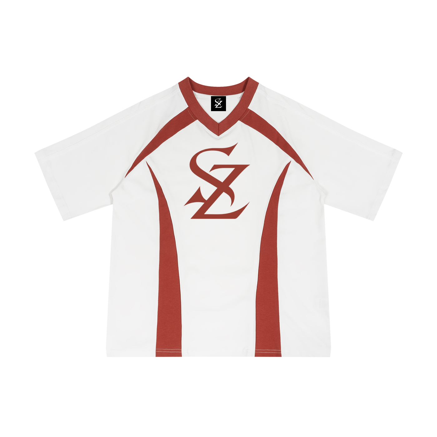 Surzy Color Block Tee (White & Red)