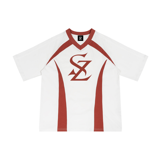Surzy Color Block Tee (White & Red)