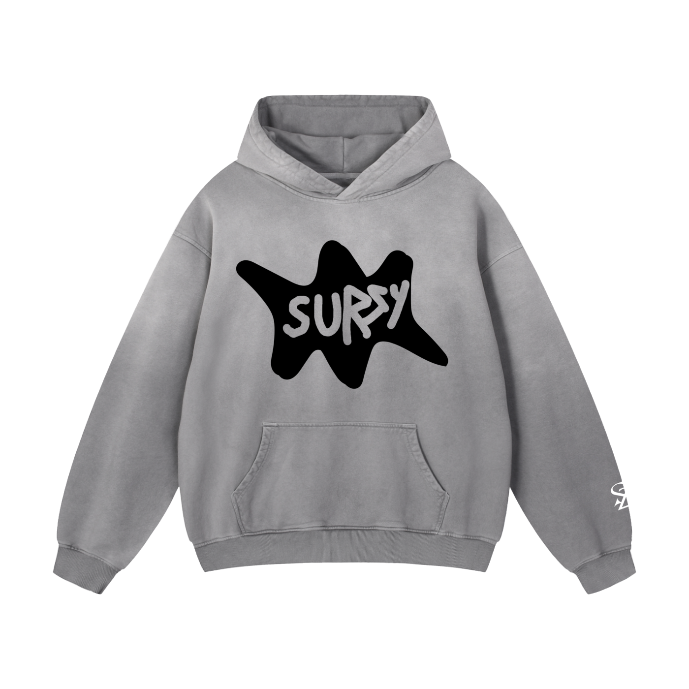 Surzy 100% Cotton Sunfade oversized hoodie (Grey)