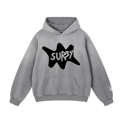 Surzy 100% Cotton Sunfade oversized hoodie (Grey)