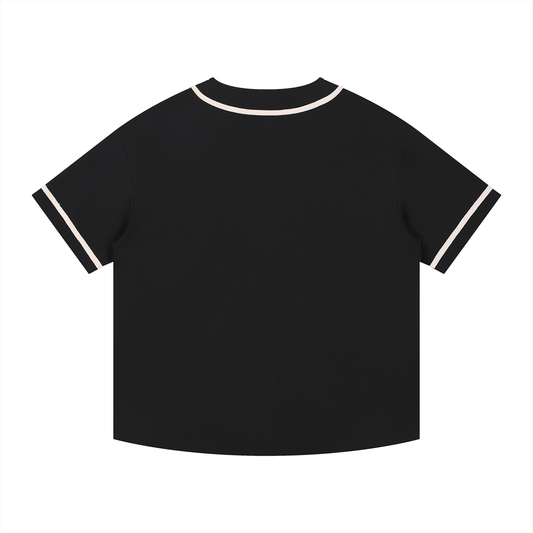 Piped Button-Up Baseball Jersey