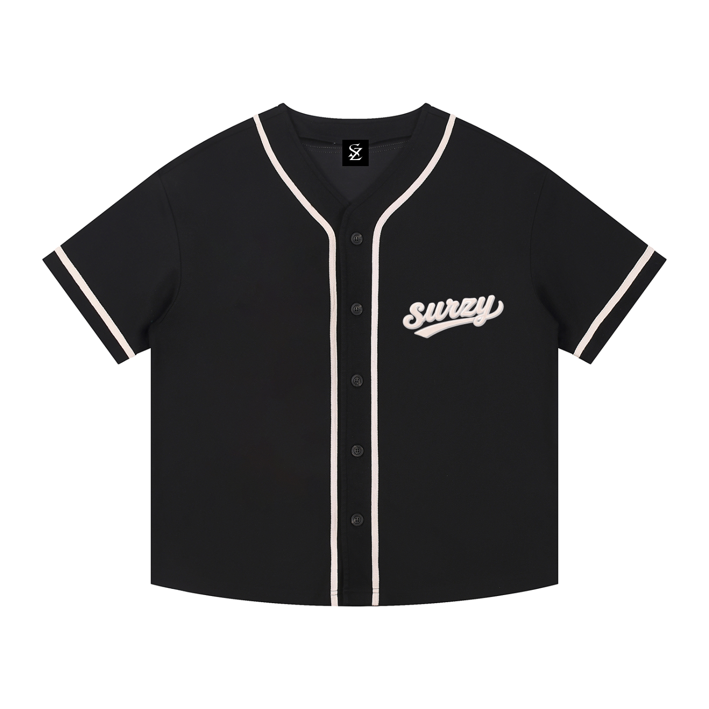 Piped Button-Up Baseball Jersey
