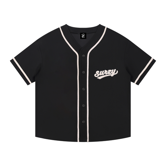 Piped Button-Up Baseball Jersey