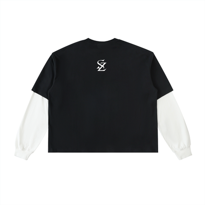 Surzy Two Piece Cotton Longsleeve (Black & White)