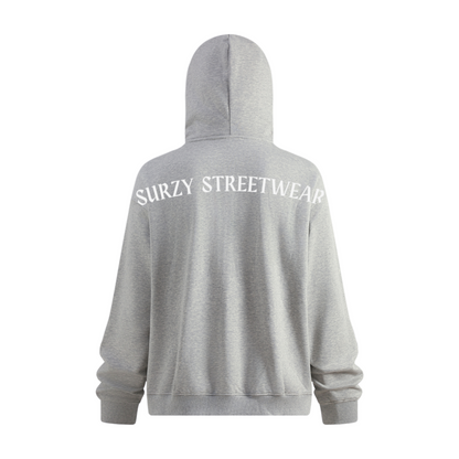 340GSM Men’s Trendy Fleece Zip-Up Windproof Face-Mask Hoodie Heathered Grey
