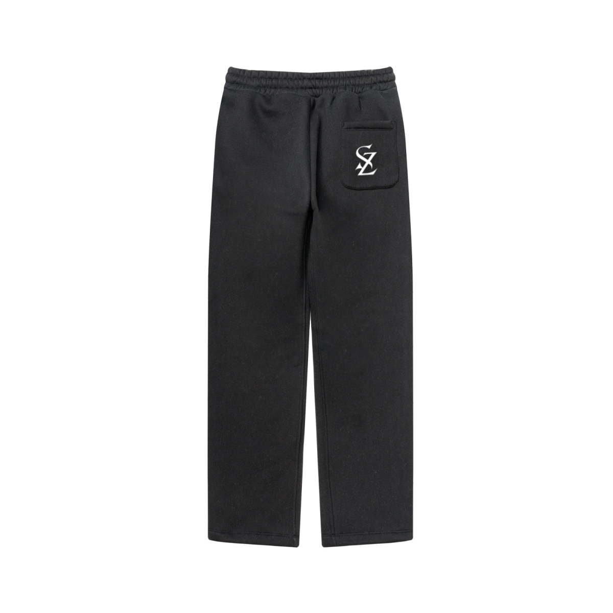 345GSM Unisex Solid-Color Relaxed Fleece-Lined Straight-Leg Pants Black