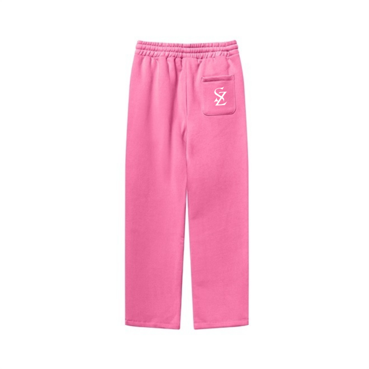 345GSM Unisex Solid-Color Relaxed Fleece-Lined Straight-Leg Pants Beige