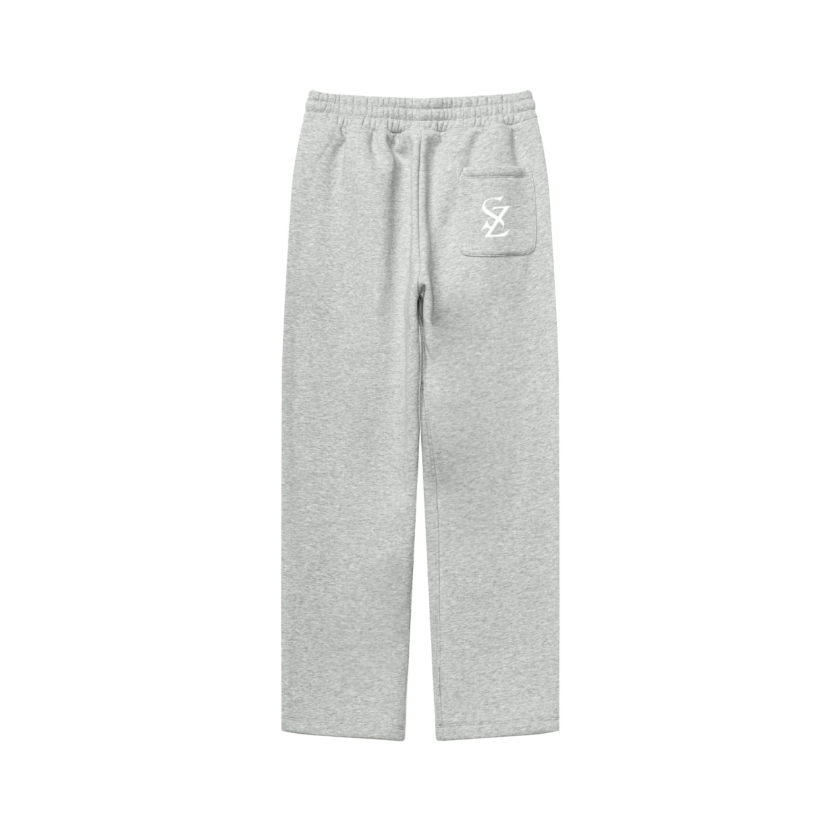 345GSM Unisex Solid-Color Relaxed Fleece-Lined Straight-Leg Pants Heathered Gray