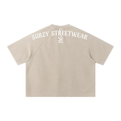 235GSM Men's Waffle Knit Snow Wash Raglan Boxy T-Shirt Outdoor Earth Tone