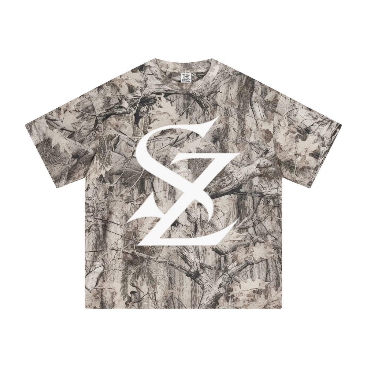 240GSM Unisex Loose-Fit Camouflage T-shirt Branch Camouflage
